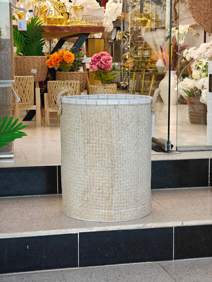 Panier a linge beige clair