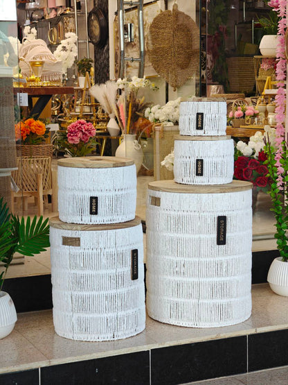 Panier a linge couverture bois