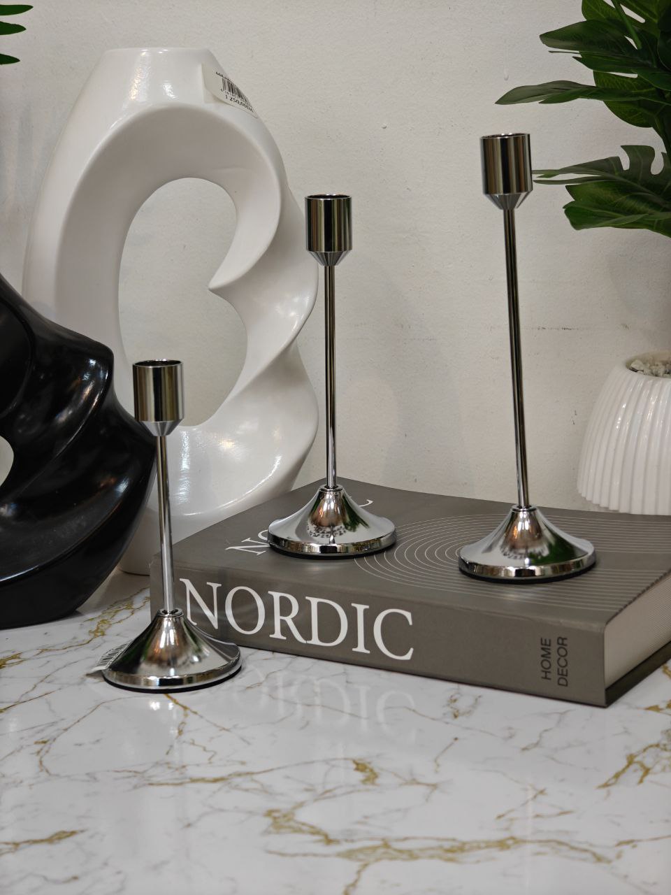 Porte bougie 3 pcs argenté