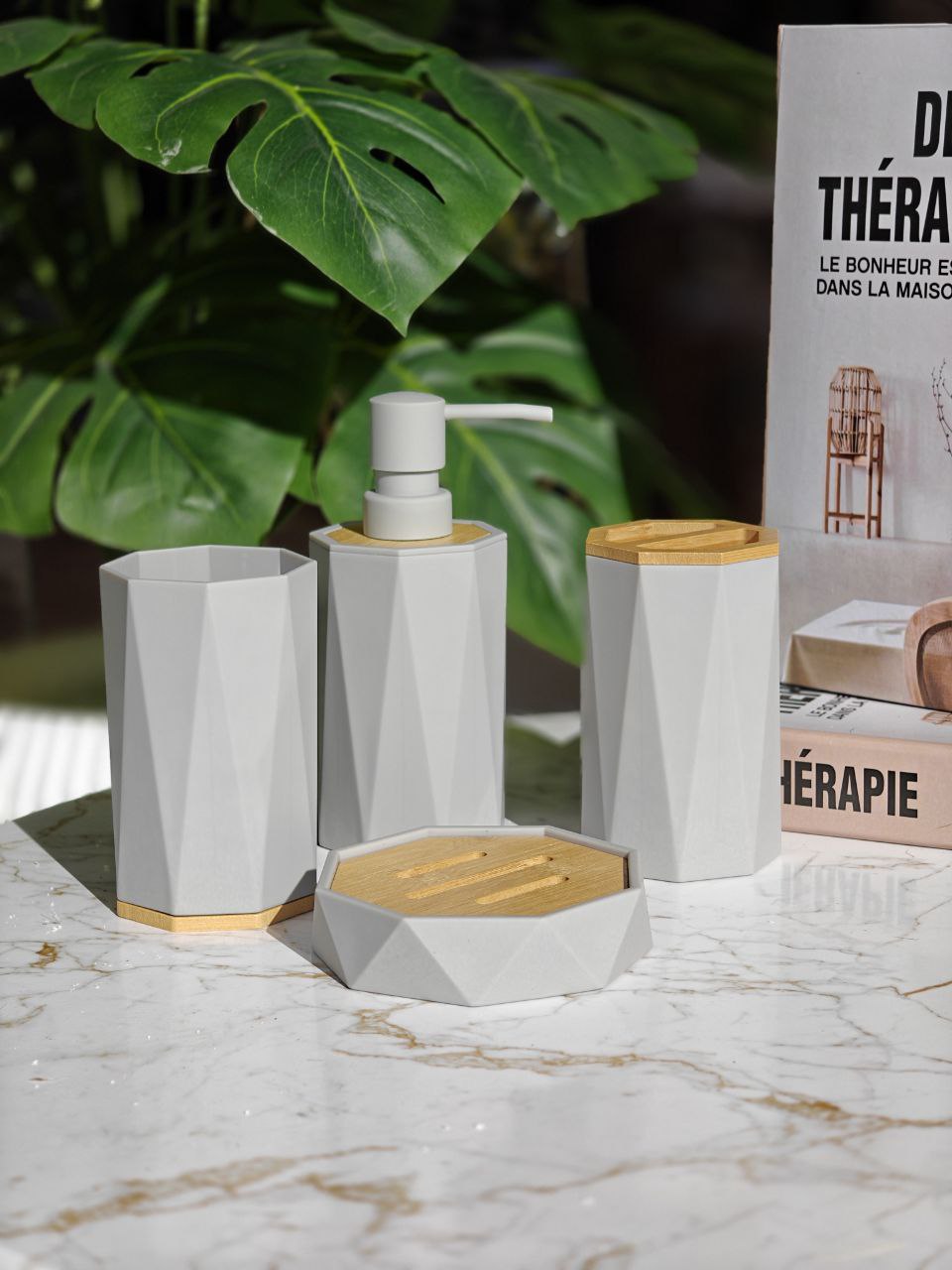 Set de bain gris incassable