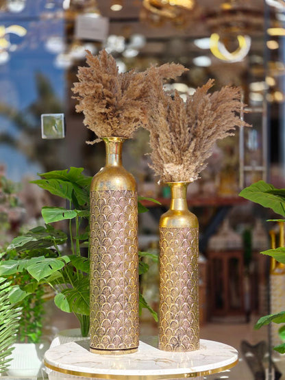 Vase métal doré