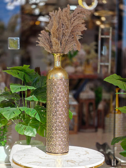 Vase métal doré