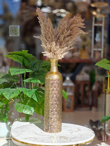 Vase métal doré