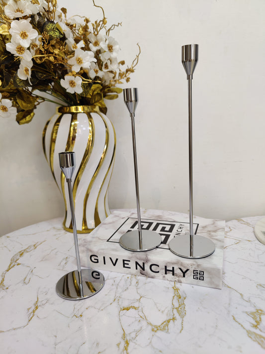 Porte bougie argenté 3 pcs