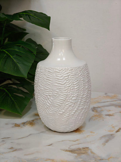 Vase blanc ovale nv