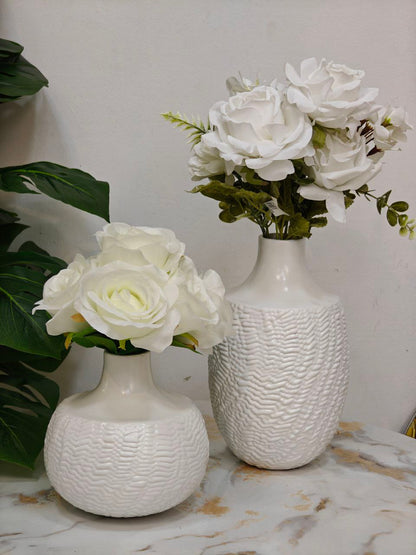 Vase blanc ovale nv
