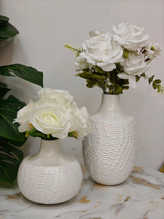 Vase blanc ovale nv
