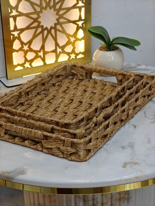 Plateau osier rectangulaire