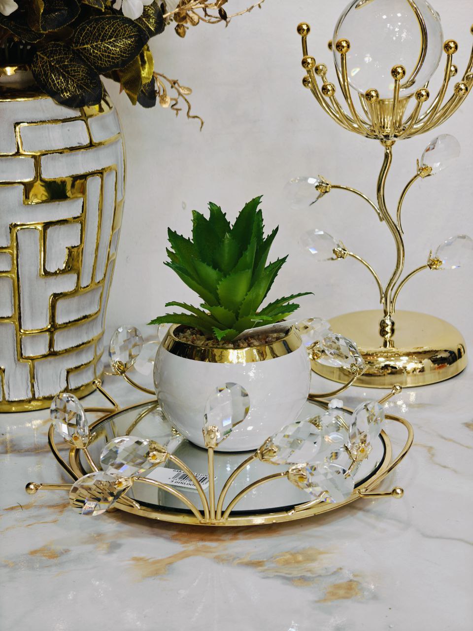 Plateau cristal avec bras