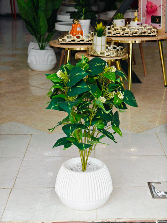 Plante art pot blanc 55 cm