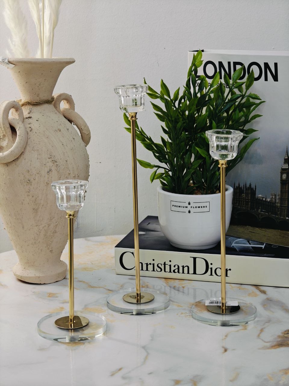 Porte bougie cristal 3 pcs