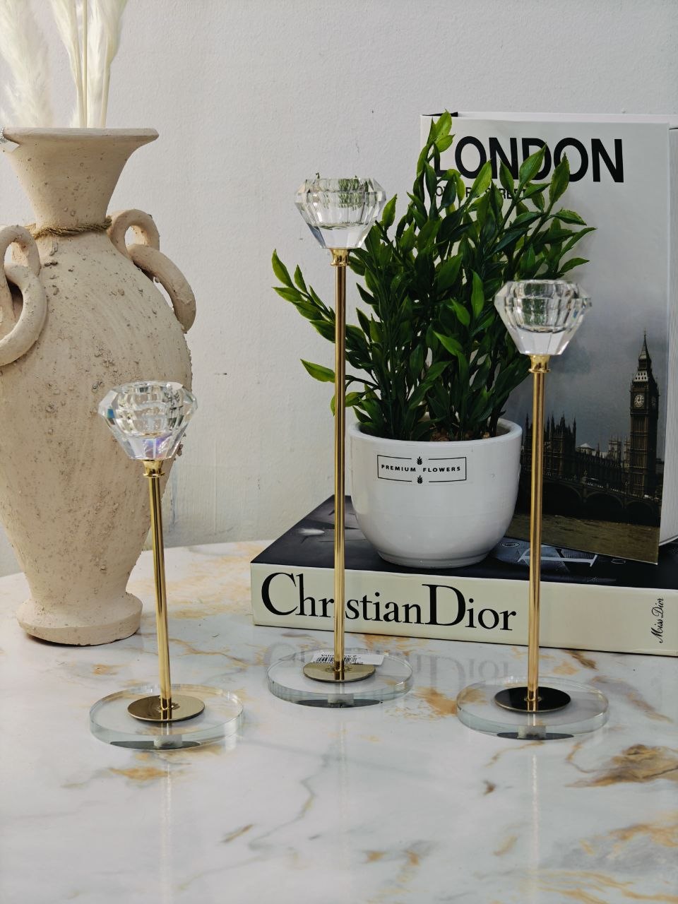 Porte bougie cristal 3 pcs
