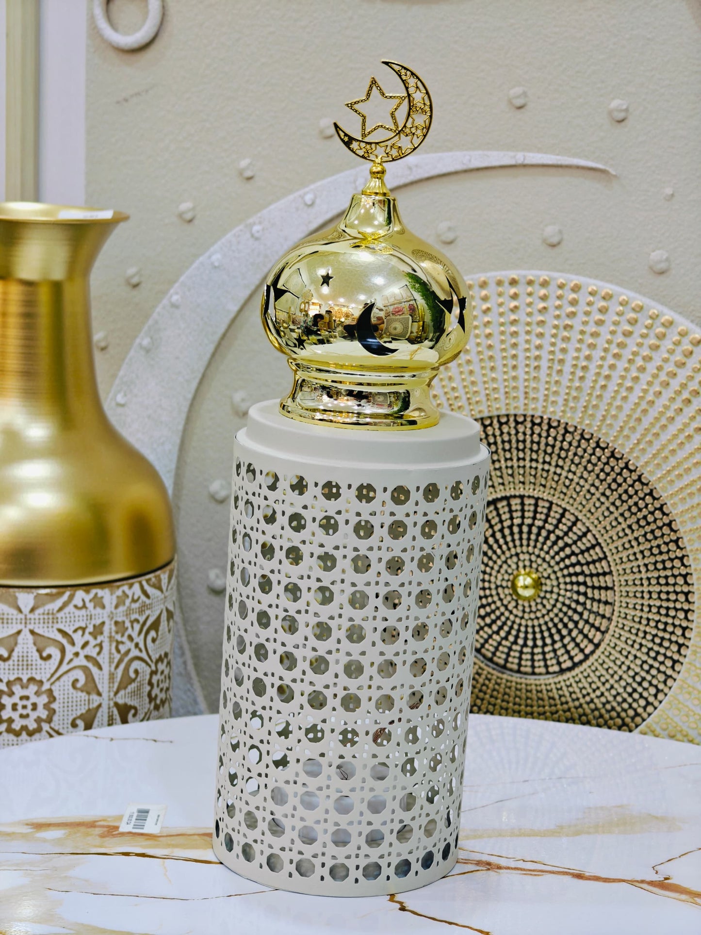 Lanterne blanc doré m02