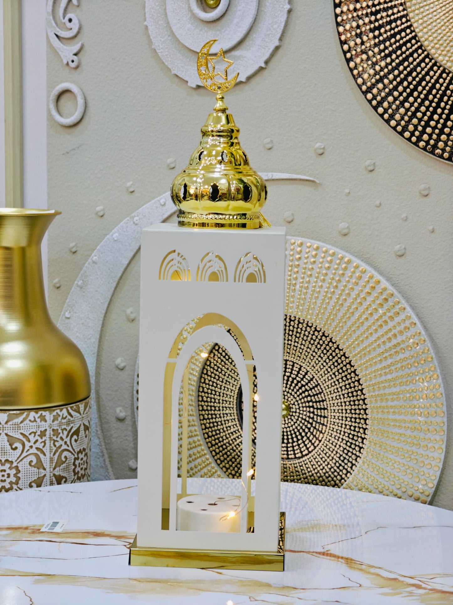 Lanterne blanc doré m03