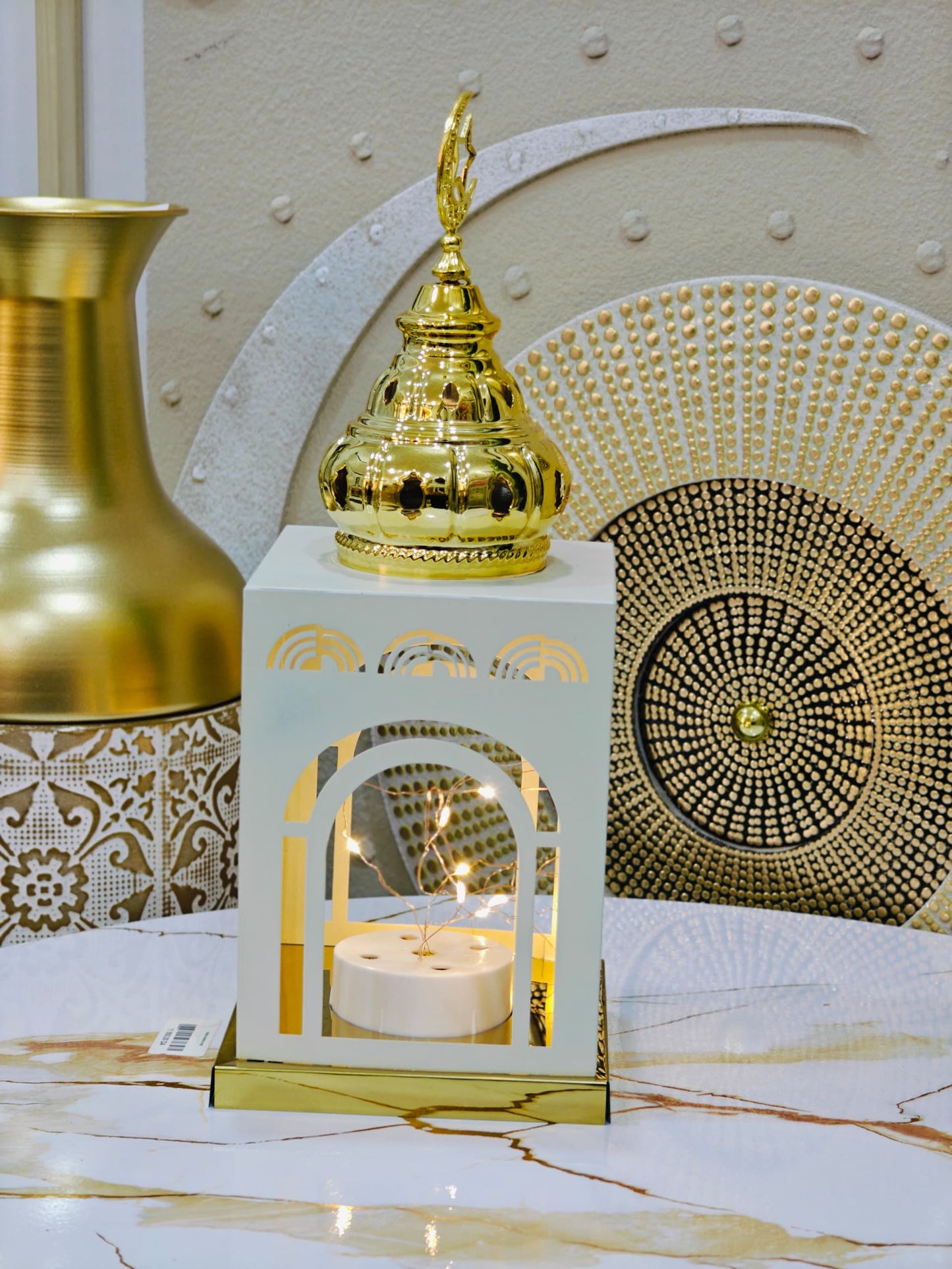 Lanterne blanc doré m03