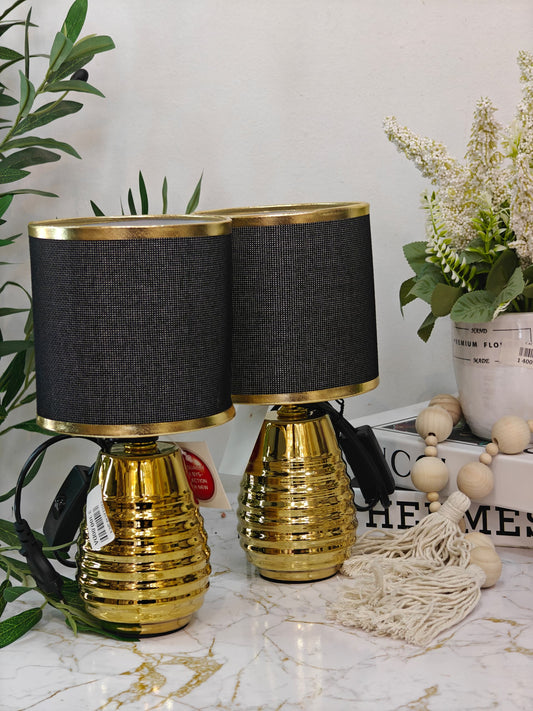 Veilleuse noir base doré 2 pcs