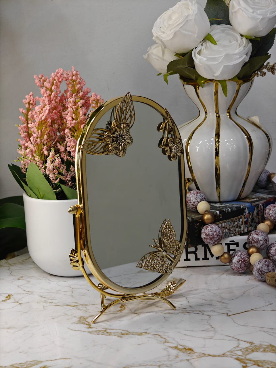 Miroir coiffeuse doré