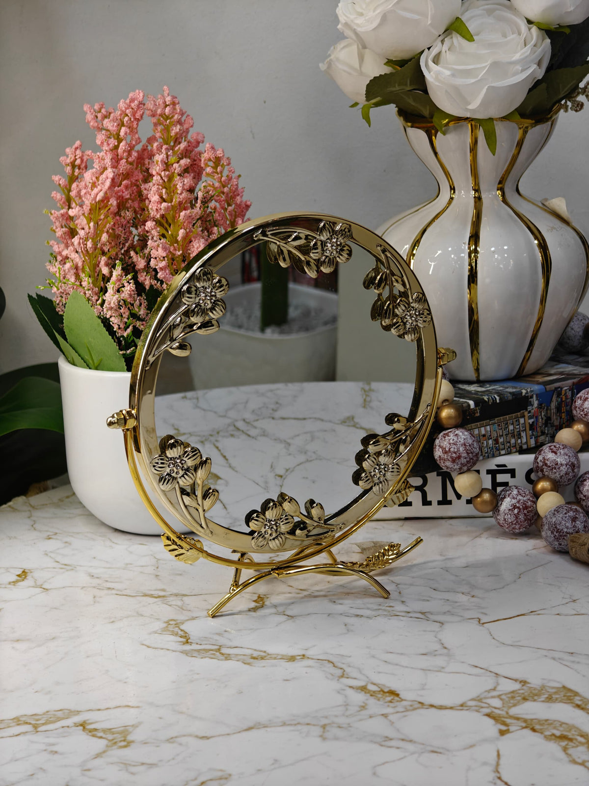 Miroir coiffeuse doré