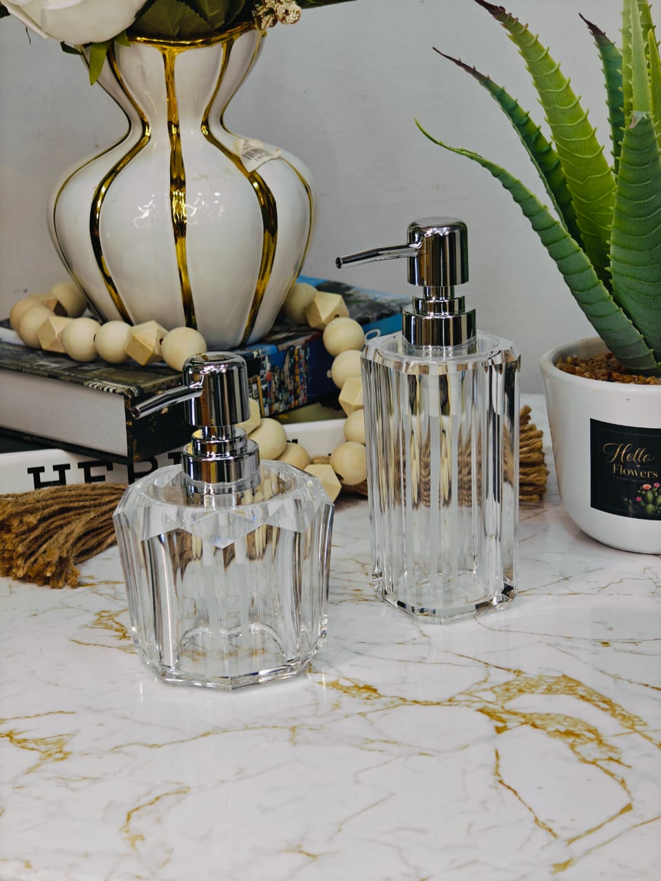 Porte savon liquide transparent