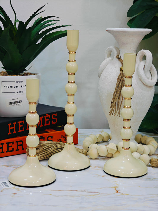 Porte bougie beige et doré