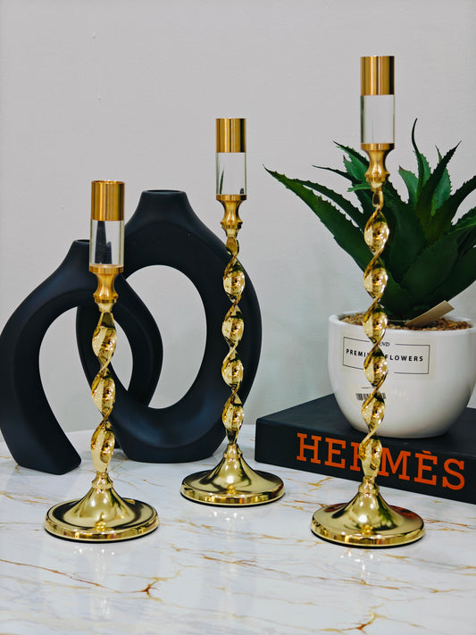 Porte bougie doré 3 pièces