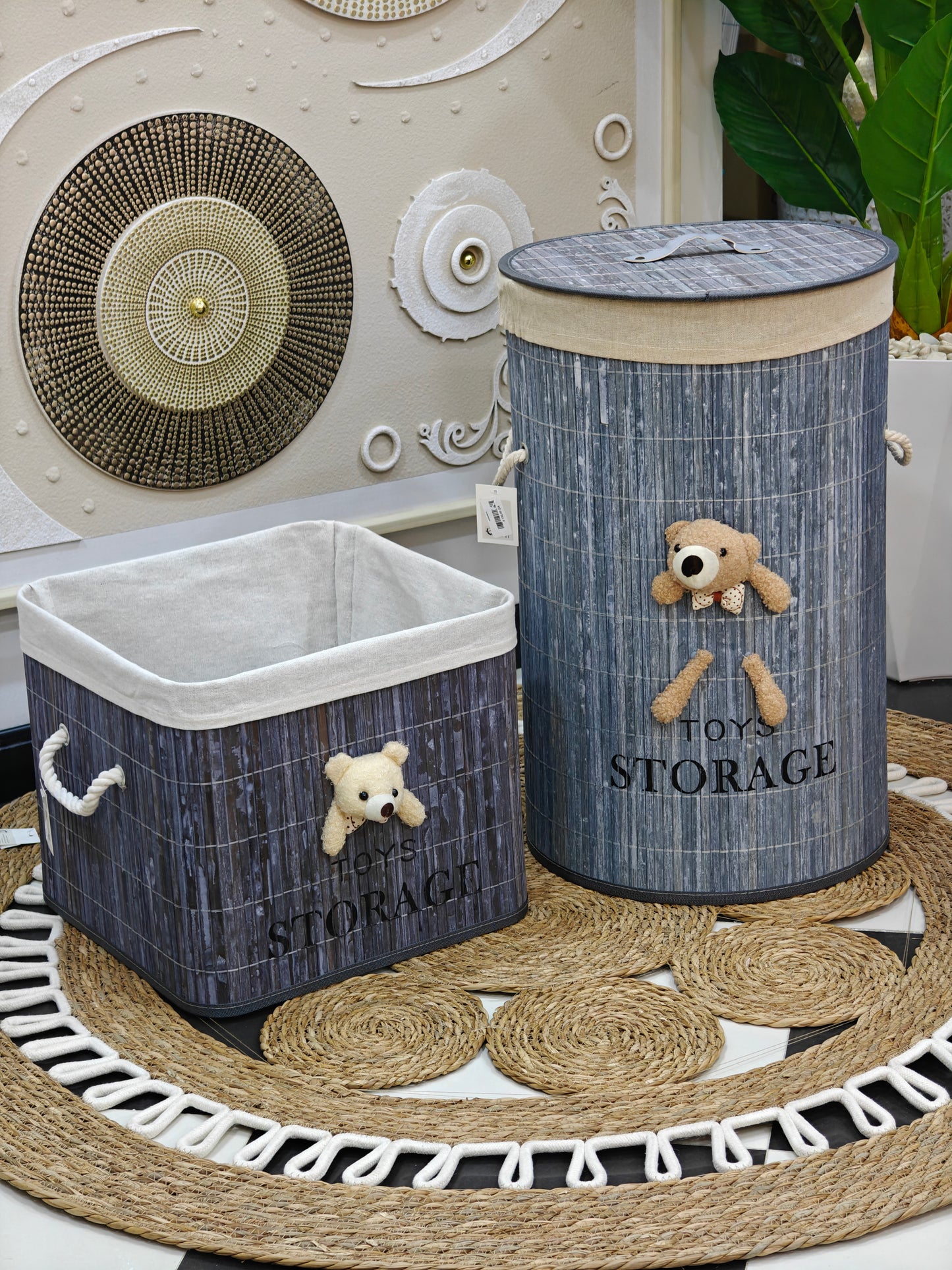 Panier a linge gris