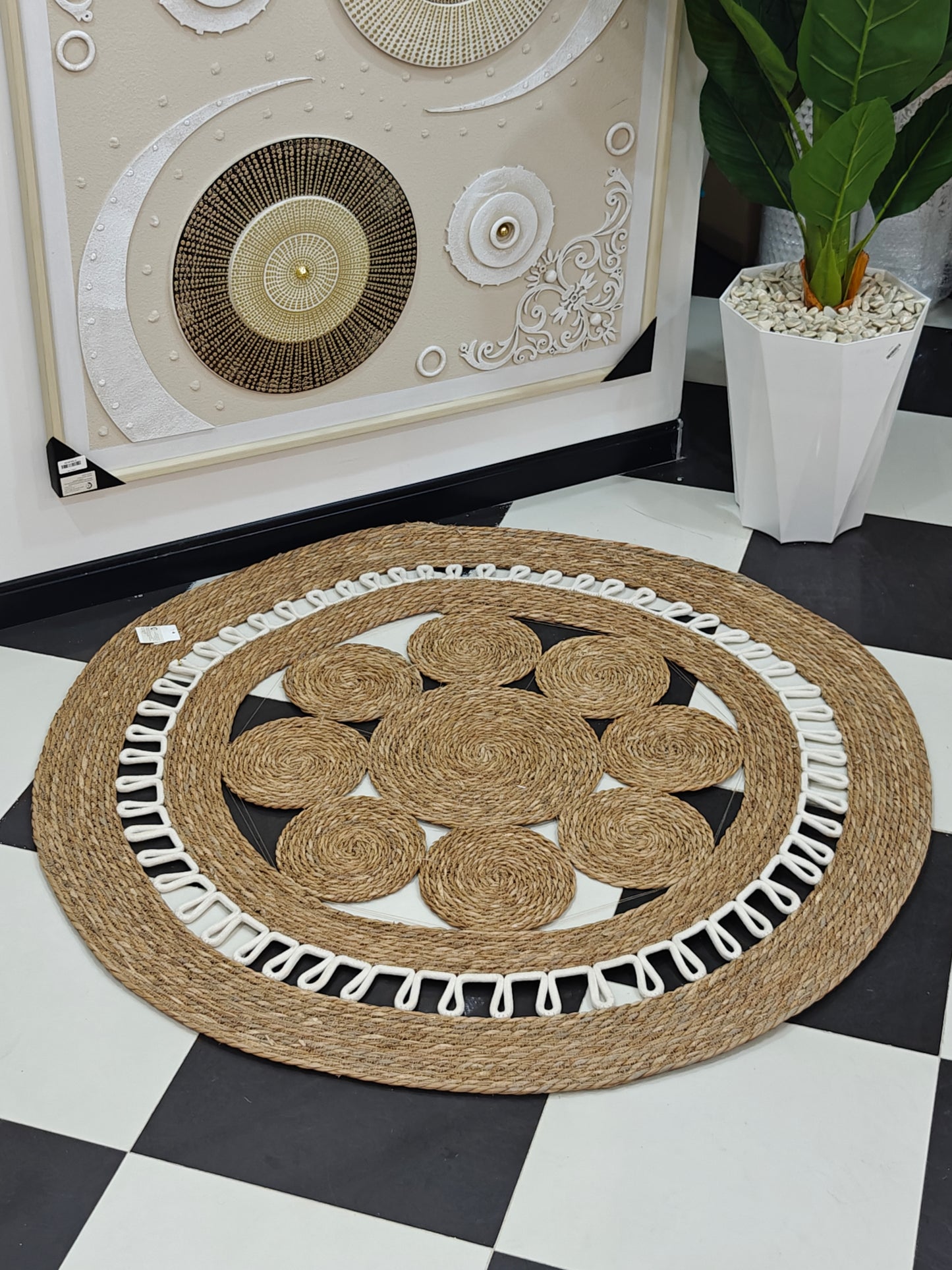 Tapis osier rond