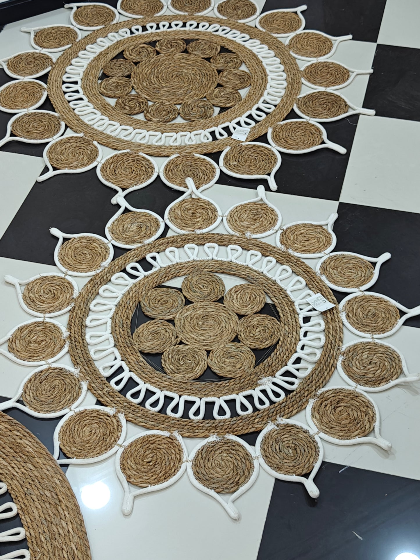 Tapis osier fleur