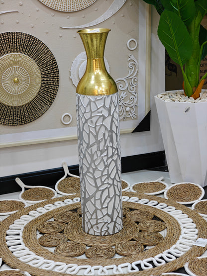 Vase métal marbré