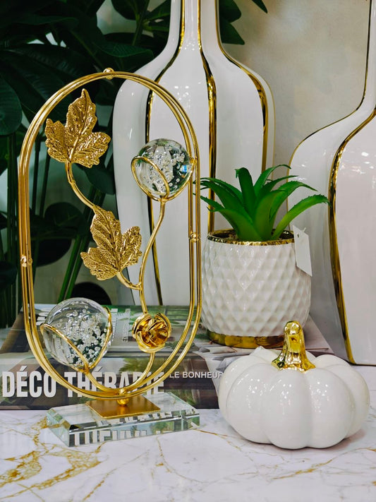 Décoration bureau doré boule cristal