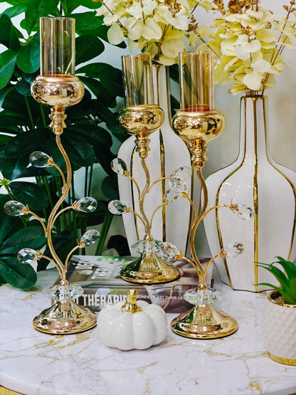 Porte bougie cristal 3 pièces