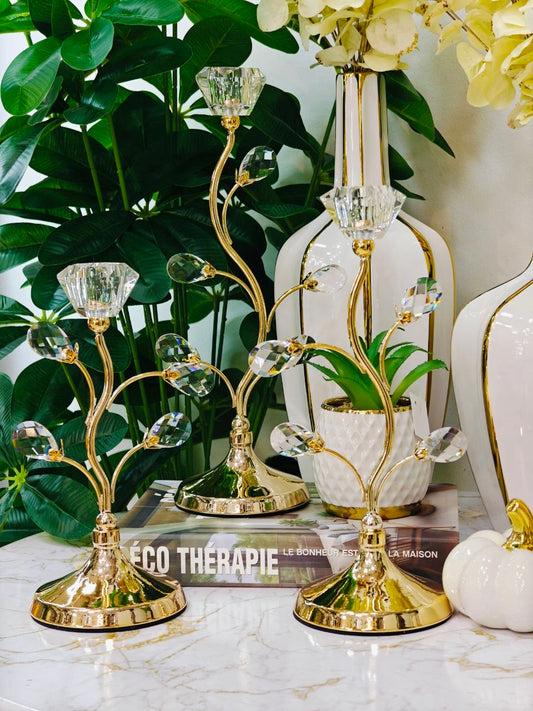 Porte bougie 3 pièce cristal nv