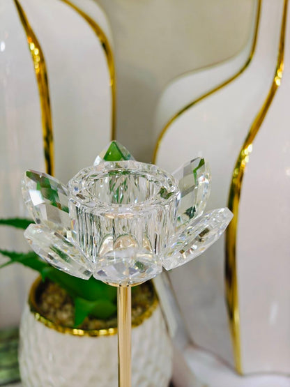 Porte bougie fleur cristal 3 pcs